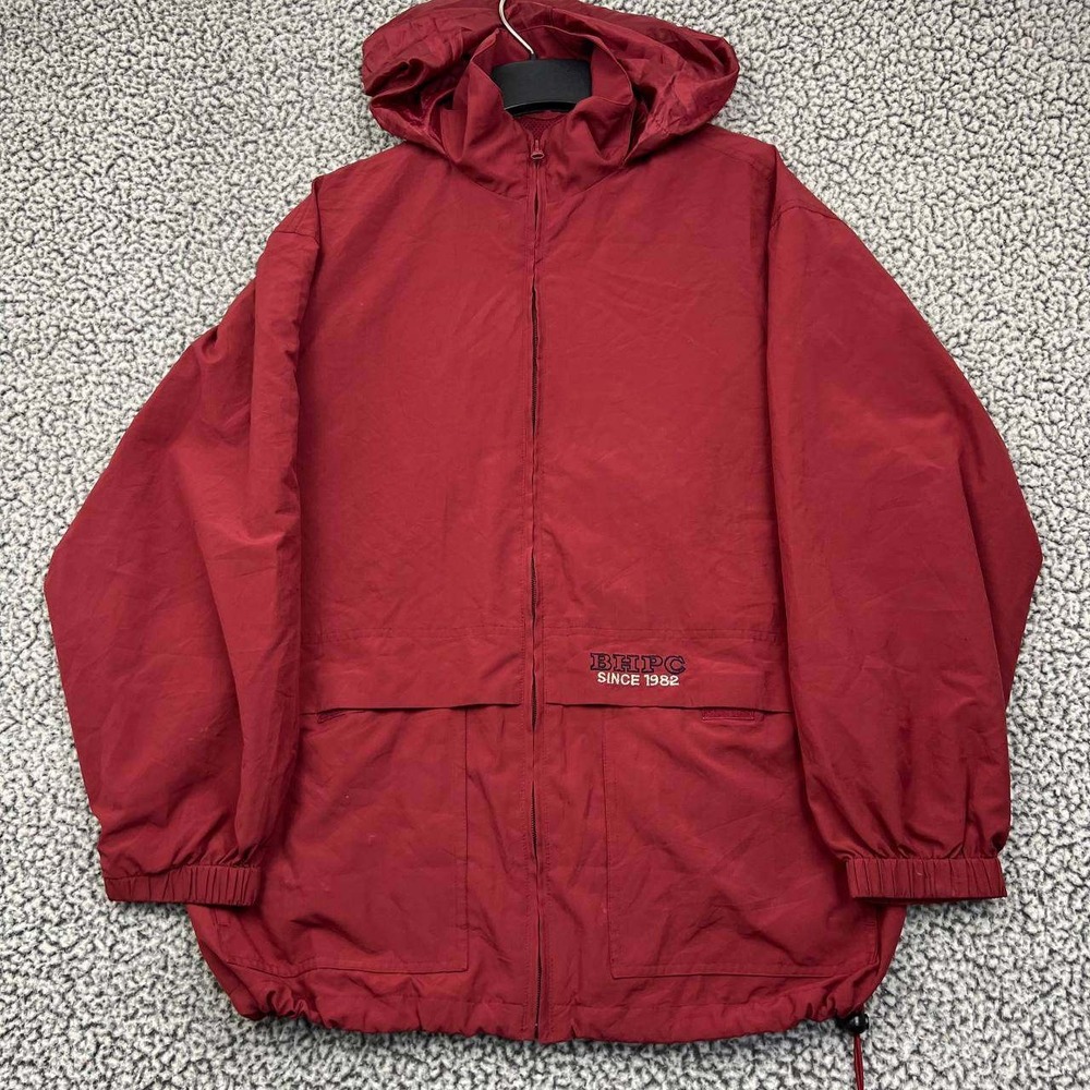 Vintage Beverly Hills Polo Club Windbreaker Jacket Men Medium Red Full Zip M